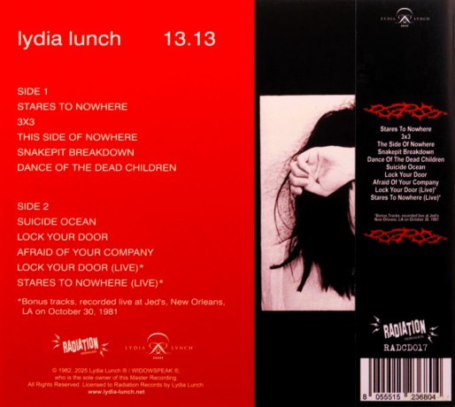 Lydia Lunch: 13.13 (+Obi) (Digi) [CD]