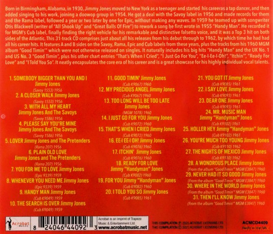 Jimmy Jones: Good Timin - The Singles Collection 1956-62 [CD]