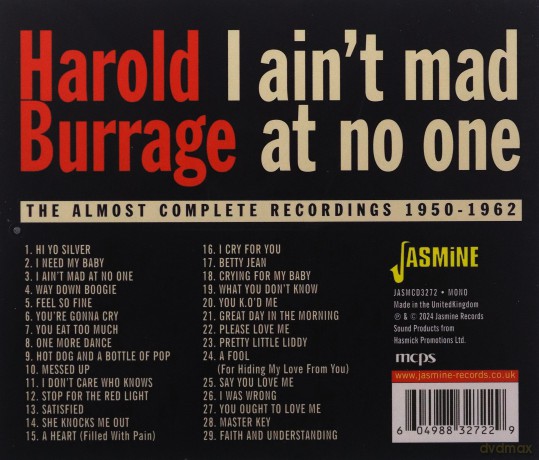 Harold Burrage: I Aint Mad At No One (The Almost Complete Recordings 1950-62) [CD]