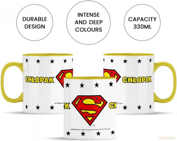 Kubek Superman 255 DC Żółty