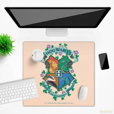 Mata na biurko 50x45 Herb Hogwartu 001 Harry Potter Beżowy