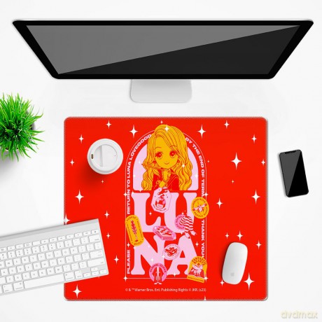Mata na biurko 50x45 Luna Lovegood 001 Harry Potter Czerwony