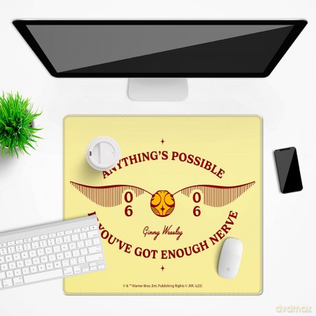 Mata na biurko 50x45 Quidditch 001 Harry Potter Żółty