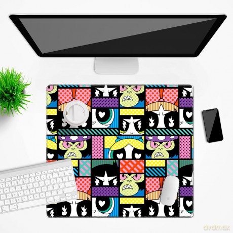 Mata na biurko 50x45 Atomówki 027 The Powerpuff Girls Wielobarwny