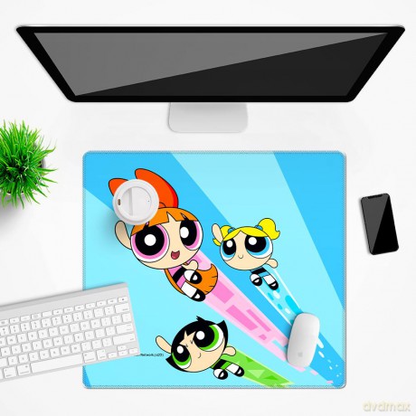 Mata na biurko 50x45 Atomówki 032 The Powerpuff Girls Niebieski
