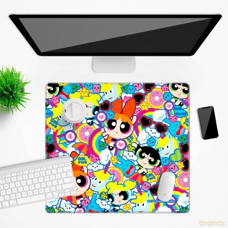 Mata na biurko 50x45 Atomówki 041 The Powerpuff Girls Wielobarwny