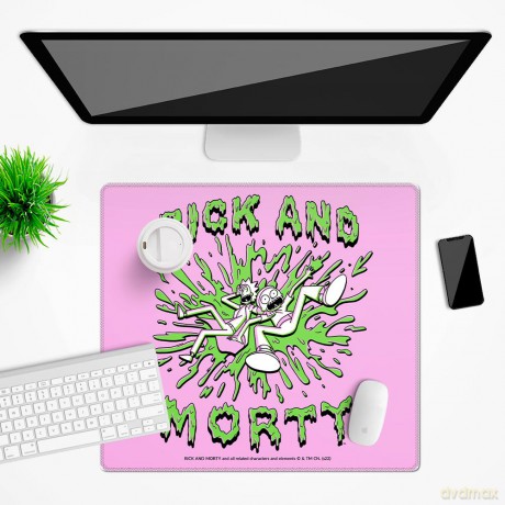 Mata na biurko 50x45 Rick i Morty 024 Rick and Morty Różowy