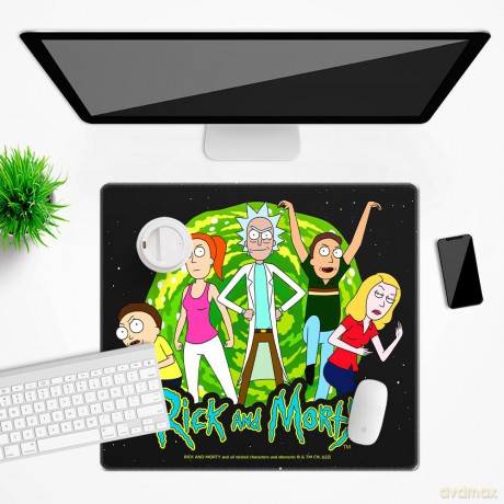 Mata na biurko 50x45 Rick i Morty 026 Rick and Morty Czarny