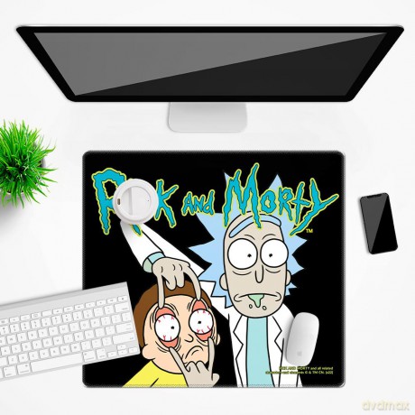 Mata na biurko 50x45 Rick i Morty 007 Rick and Morty Czarny