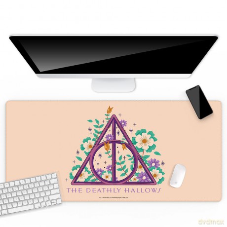Mata na biurko 80x40 Insygnia Śmierci 001 Harry Potter Beżowy