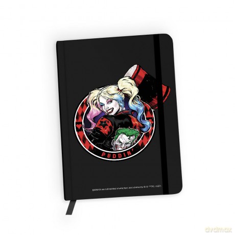 Notes w kratkę Harley Quinn 002 DC Czarny