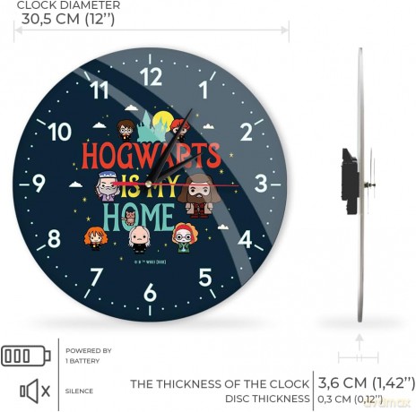 Zegar ścienny z połyskiem Harry Potter 237 Harry Potter Granatowy