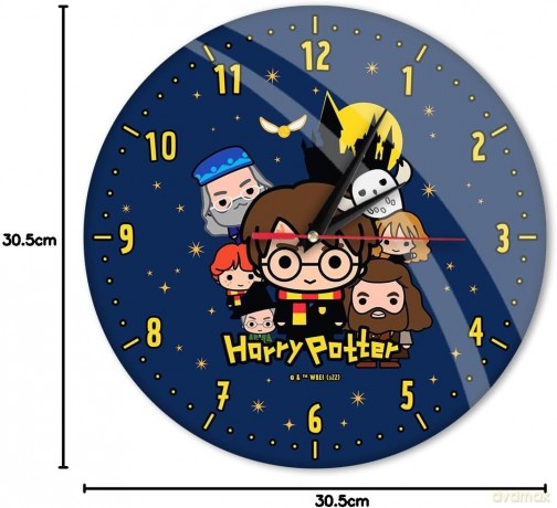 Zegar ścienny z połyskiem Harry Potter 100 Harry Potter Granatowy