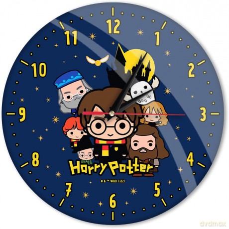 Zegar ścienny z połyskiem Harry Potter 100 Harry Potter Granatowy