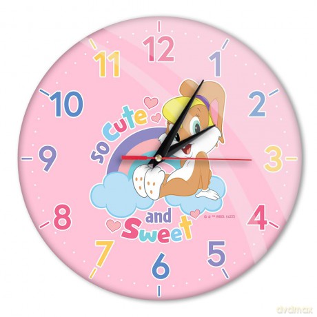 Zegar ścienny z połyskiem Looney Tunes 024 Looney Tunes Różowy