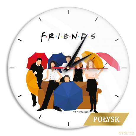 Zegar ścienny z połyskiem Friends 001 Friends Biały