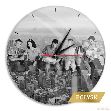 Zegar ścienny z połyskiem Friends 016 Friends Szary