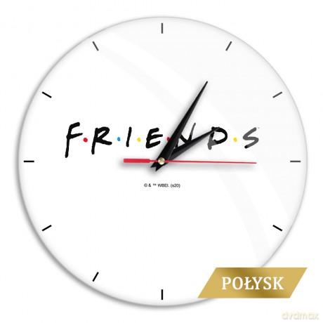 Zegar ścienny z połyskiem Friends 002 Friends Biały