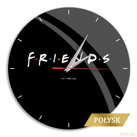 Zegar ścienny z połyskiem Friends 002 Friends Czarny