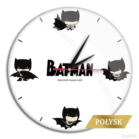 Zegar Ścienny z Połyskiem Batman 003 DC Biały