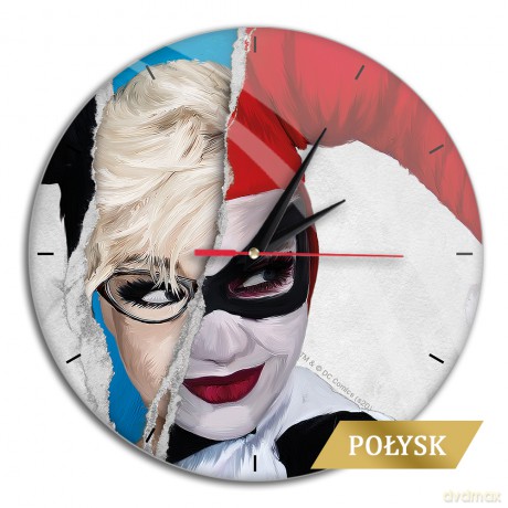 Zegar Ścienny z Połyskiem Harley Quinn 003 DC Wielobarwny