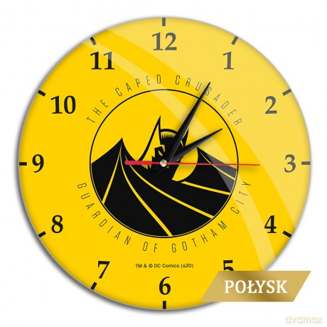 Zegar Ścienny z Połyskiem Batman 001 DC Żółty
