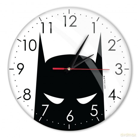 Zegar ścienny z połyskiem Batman 104 DC Biały