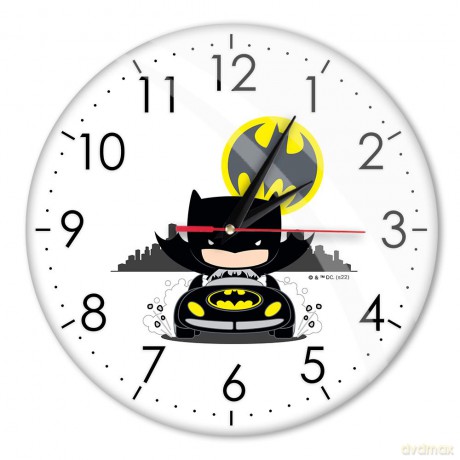 Zegar ścienny z połyskiem Batman 085 DC Biały