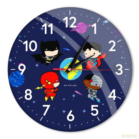 Zegar ścienny z połyskiem Super Friends 006 DC Granatowy