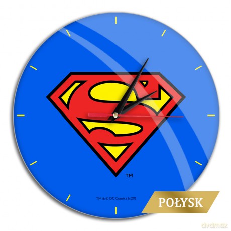 Zegar Ścienny z Połyskiem Superman 001 DC Niebieski