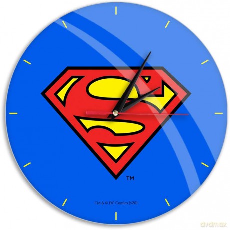 Zegar Ścienny z Połyskiem Superman 001 DC Niebieski