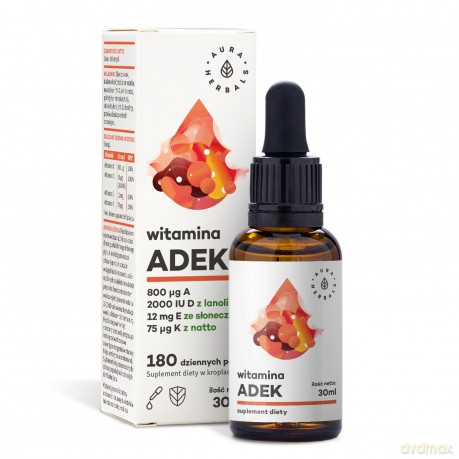 AURA Witamina ADEK,A+D3 2000 IU+E+K2 krople 30ml