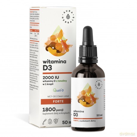 AURA Witamina D3 2000 IU forte krople 50ml