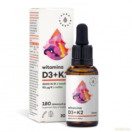 AURA Witamina D3 2000 IU+K2 krople 30ml
