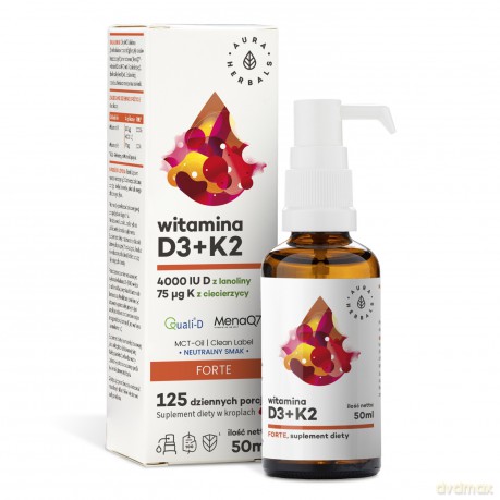 AURA Witamina D3 4000 IU + K2 MCT krople 50ml