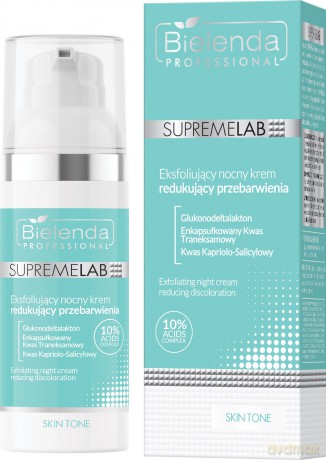 BIELENDA PROFESSIONAL Supremelab Skin Tone Eksfoliujący Krem nocny redukujący przebarwienia 50 ml