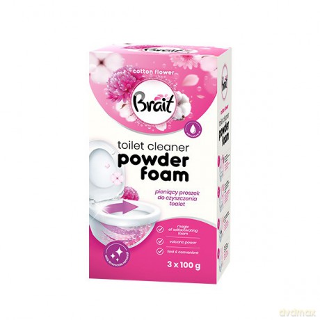 BRAIT Wulkan Pieniący proszek do czyszczenia toalet Cotton Flower 3 x 100 g