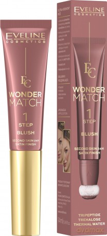 EVELINE Wonder Match Ultrakremowy Róż w tubce z aplikatorem - nr 02 14 ml