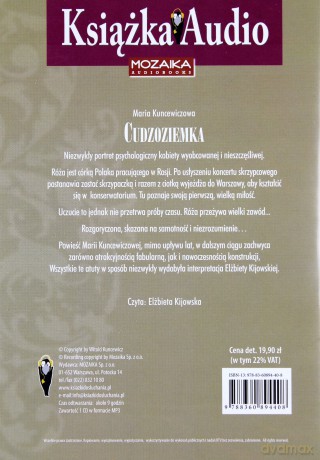 Cudzoziemka. 1 CD/MP3 - Maria Kuncewiczowa 