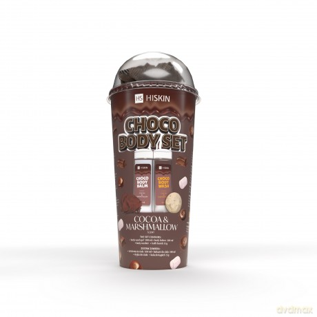 HISKIN Body Set Tuba Zestaw produktów do kąpieli - Choco (żel do mycia ciała 100ml+balsam do ciała 100ml+myjka+kula 15g)