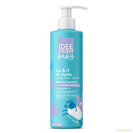 IDEE DERM Baby Żel 3w1 do mycia twarzy ciała i włosów 400 ml