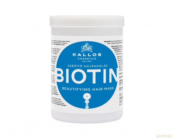KALLOS Maska d/włosów 1000ml Biotin upiększ.