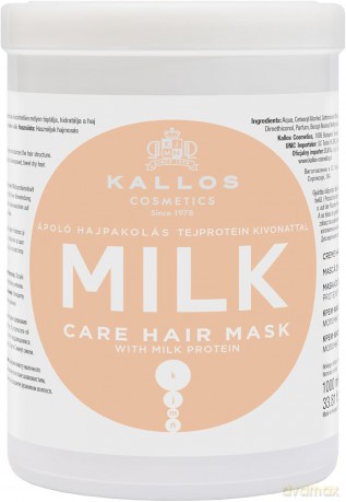 KALLOS Maska d/włosów 1000ml Milk z prot.mleka