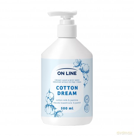 ON LINE Kremowe mydło do rąk i ciała Mleczko bawełniane&Jaśmin 500 ml