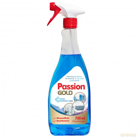 PASSION GOLD Płyn do mycia szyb z octem spirytusowym Niebieski 750 ml