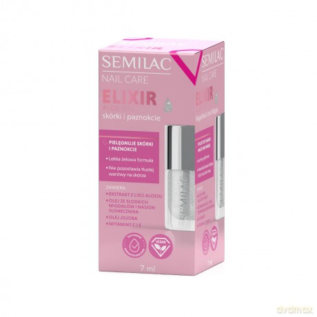 SEMILAC Nail Care Żelowy eliksir do skórek i paznokci Aloe 7 ml