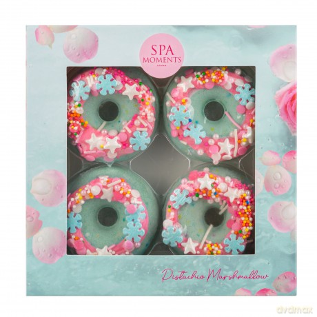 SPA MOMENTS Donut d/kąp. pianka pistac.(róż)4szt&