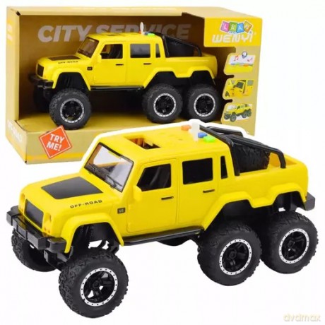Autko Terenowe Pickup 6x6 Dźwięk, Światła, Napęd Frykcyjny, Otwierane Drzwi