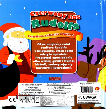 Czerwony nos Rudolfa. Gwiazdkowa książeczka dźwiękowa [KSIĄŻKA]
