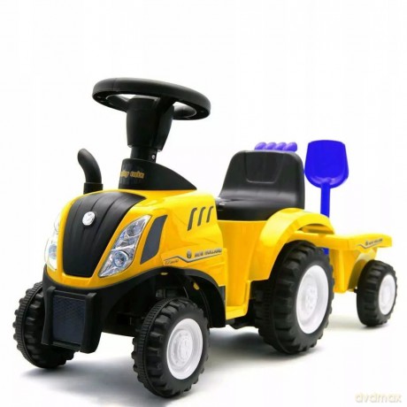 BABY MIX jeżdzik traktor z przyczepą żółty New